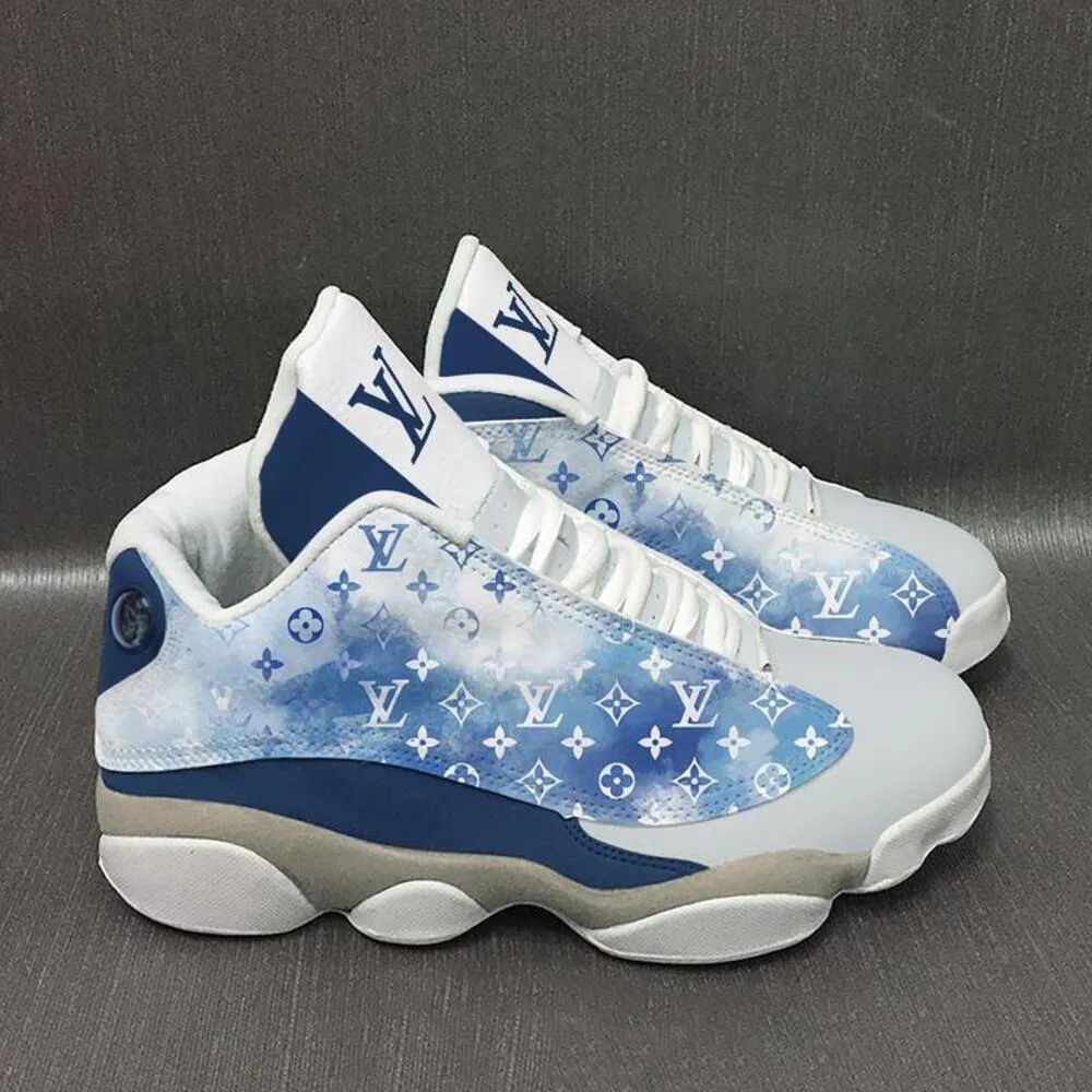 Best louis vuitton blue white air jordan 13 shoes lv sneakers gifts for men women