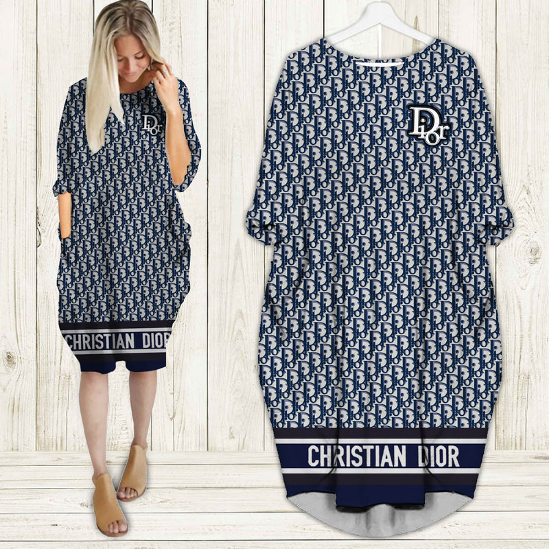 Dior batwing pocket dress luxury brand clothing clothes outfit for women hot 2023