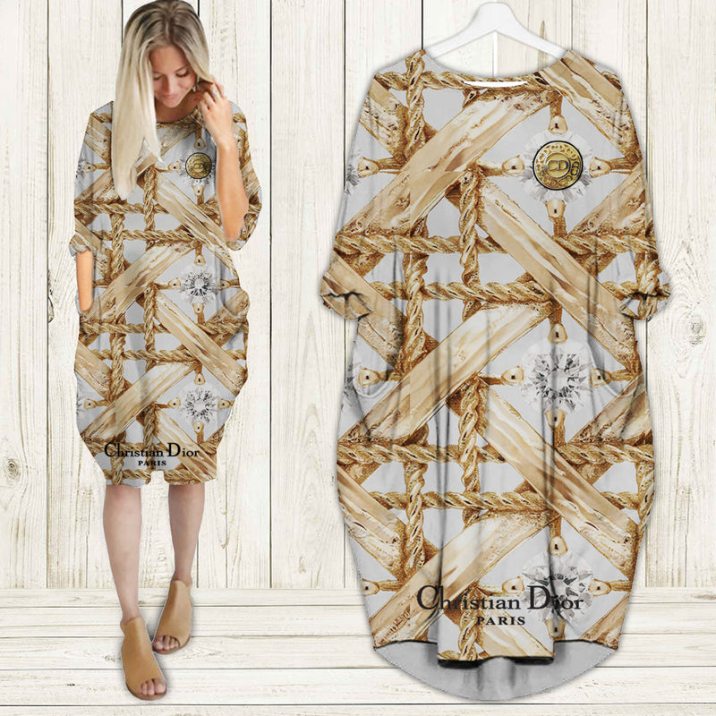 Christian dior paris batwing pocket dress luxury brand clothing clothes outfit for women hot 2023