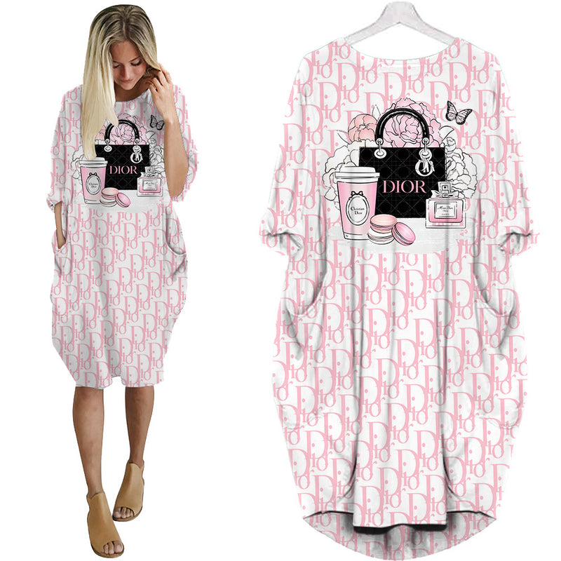 Dior fashion batwing pocket dress luxury brand clothing clothes outfit for women hot 2023