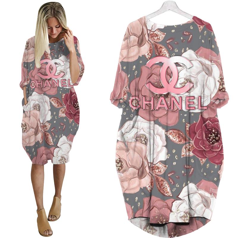 Chanel flower batwing pocket dress luxury brand clothing clothes outfit for women hot 2023