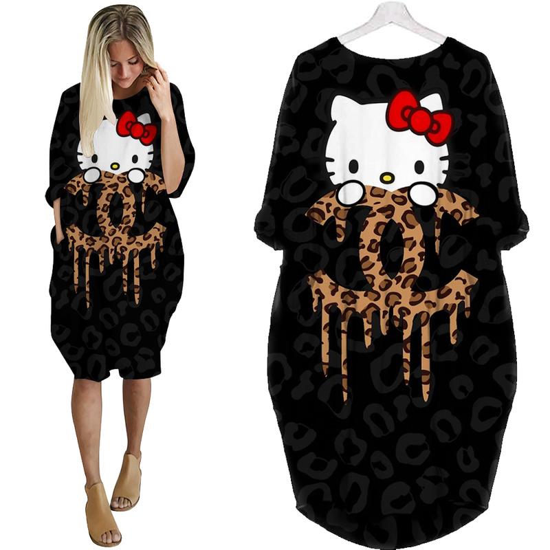 Chanel hello kitty batwing pocket dress luxury brand clothing clothes outfit for women hot 2023