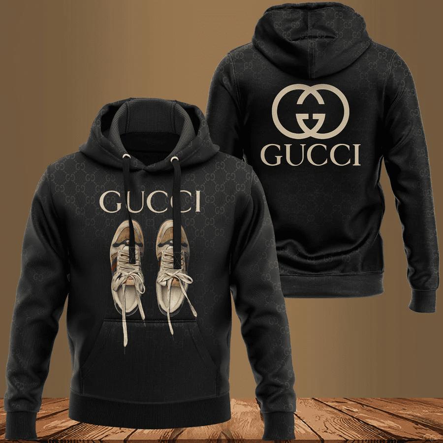 Gucci black unisex hoodie for men women luxury pullover nh251