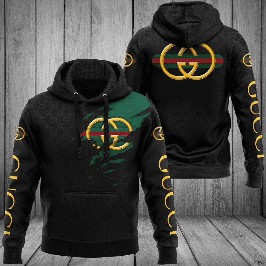 Gucci black unisex hoodie for men women luxury pullover nh329
