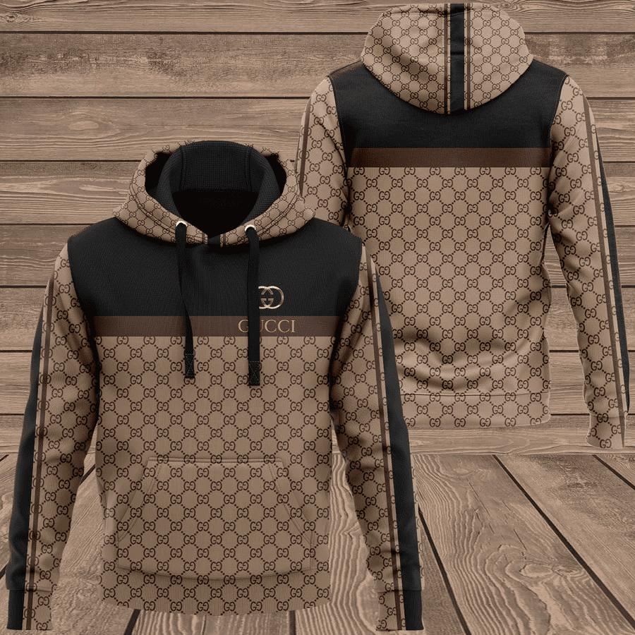Gucci brown unisex hoodie for men women luxury pullover nh247