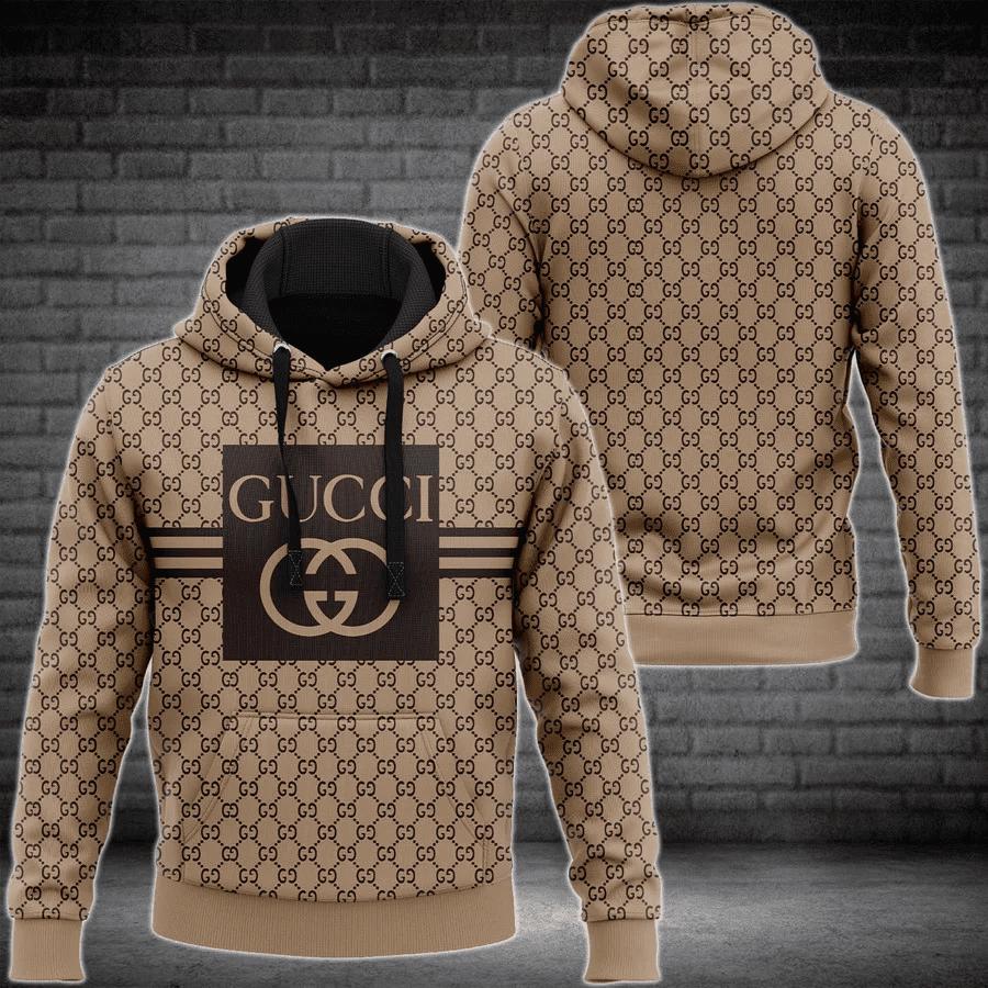 Gucci brown unisex hoodie for men women luxury pullover nh319