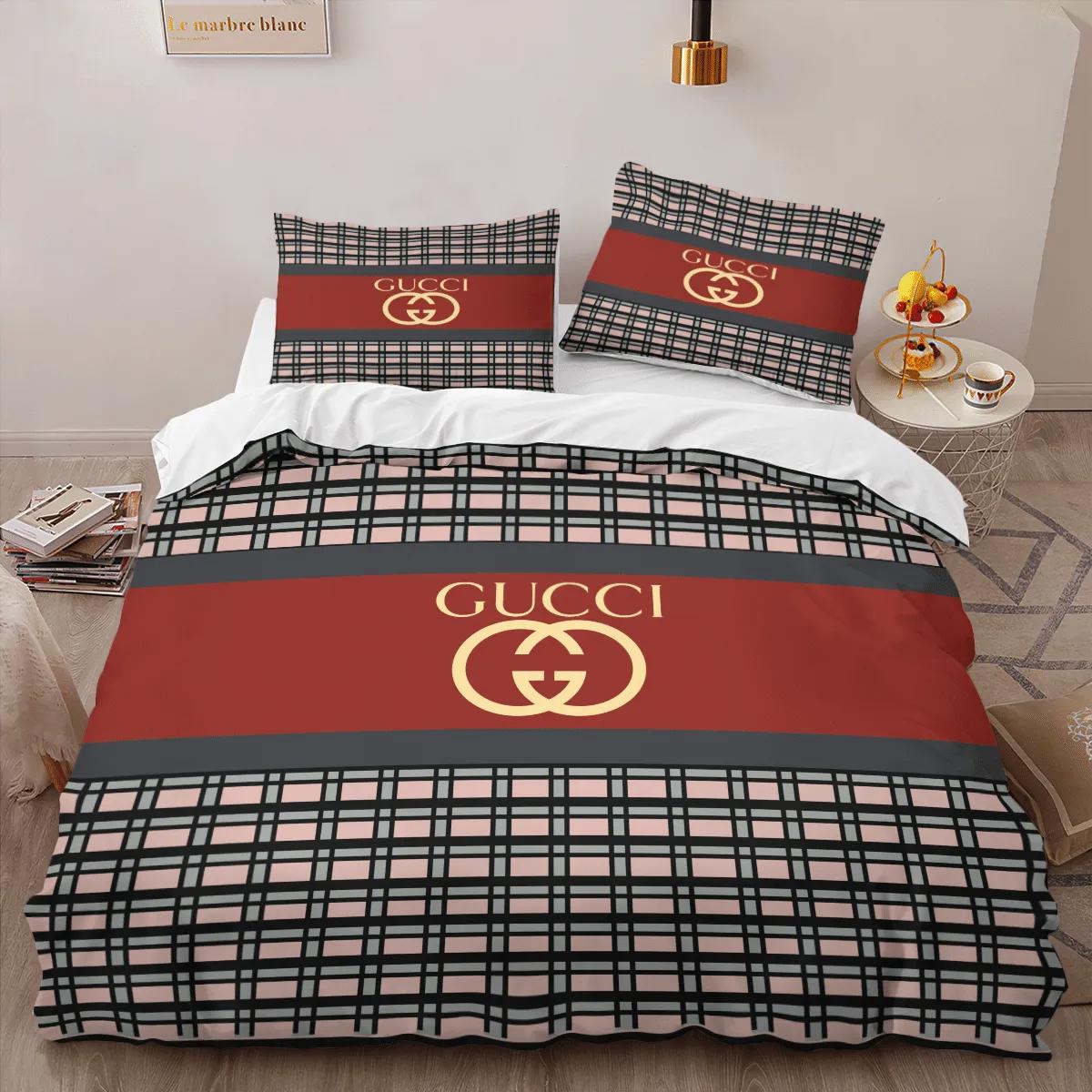 
                    
                gucci caro fashion logo premium luxury brand high-end bedding set lv home decor
            
                