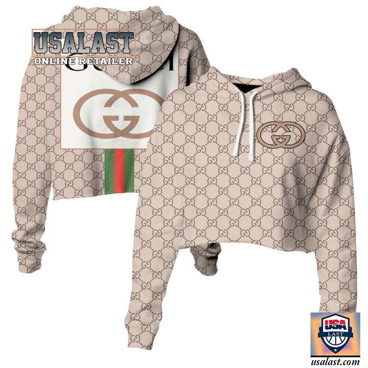 
            gucci luxury brand cocoa crop top hoodie legging set for women luxury brand clothing clothes outfit for women
          