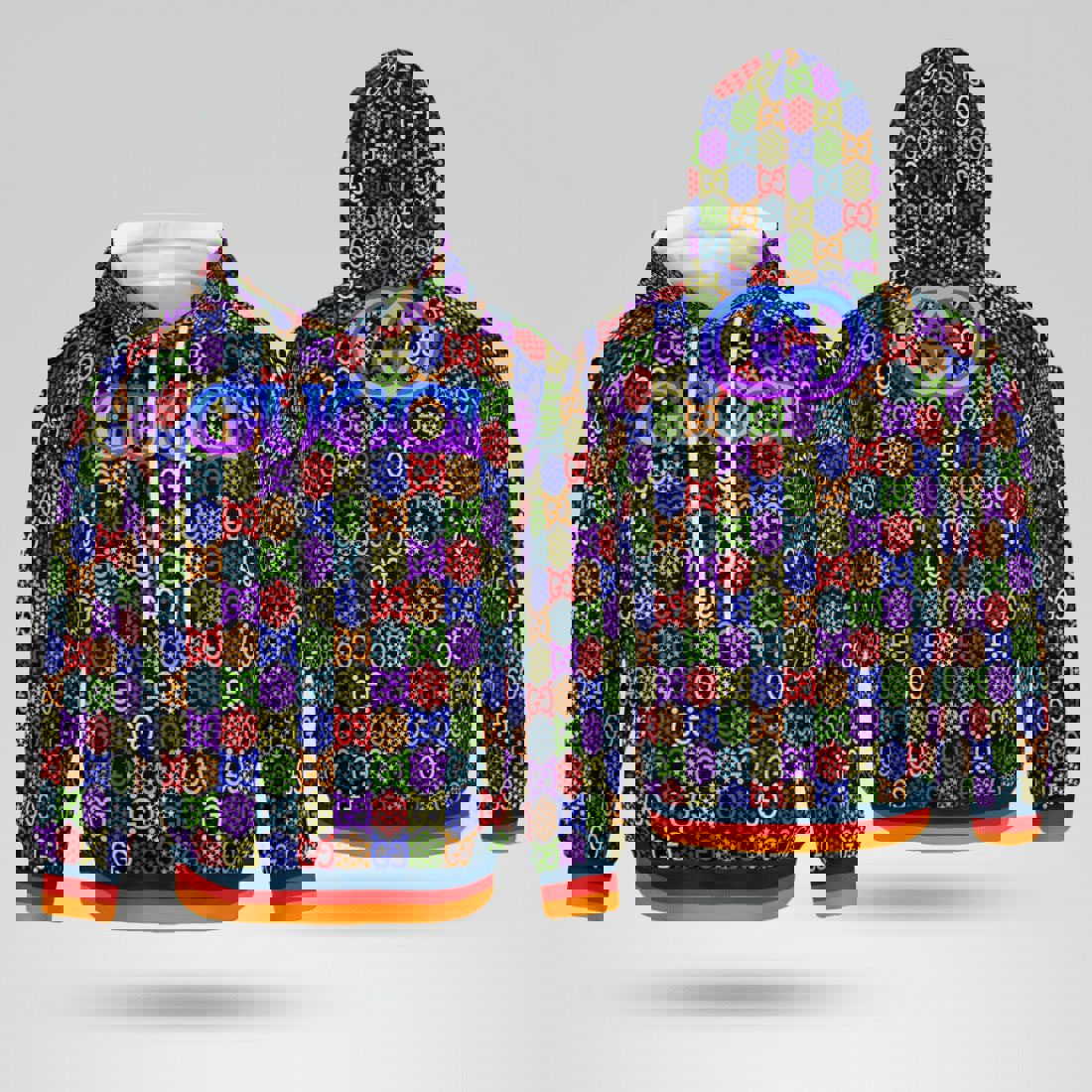 Gucci multicolor unisex hoodie for men women luxury pullover nh138