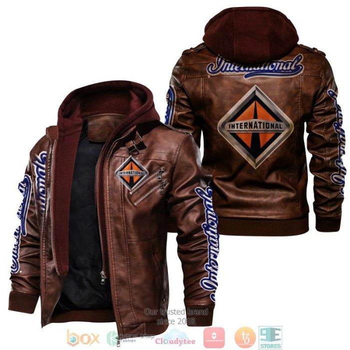 International truck logo leather jacket lj1460