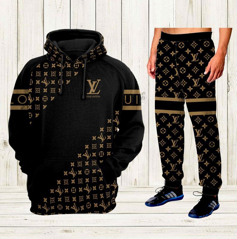 Louis vuitton black hoodie sweatpants pants lv luxury brand clothing clothes  type 70 hoodie outfit ideals for men and women