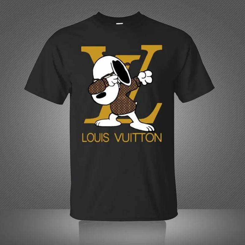Louis vuitton snoopy black luxury brand premium unisex t-shirt outfit for men women