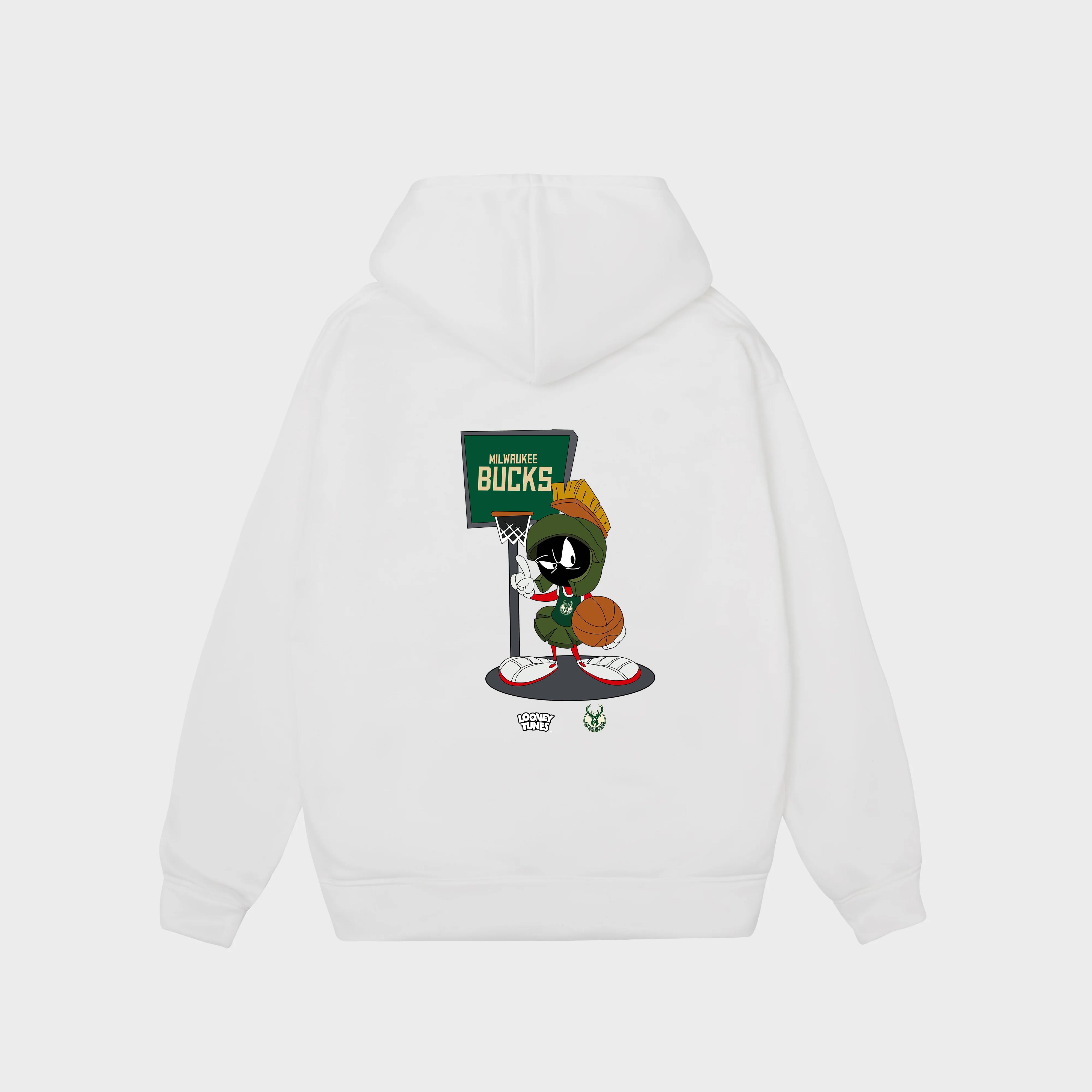 Nba milwaukee bucks looney tunes marvin the martian hoodie
