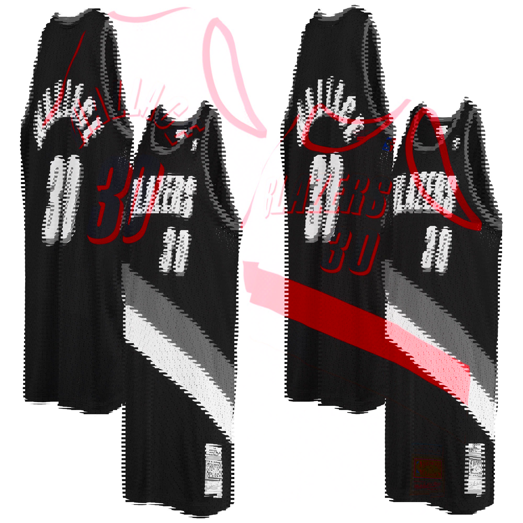 Rasheed wallace portland trail blazers mitchell & ness big & tall hardwood classics swingman jersey for nba basketball fans 