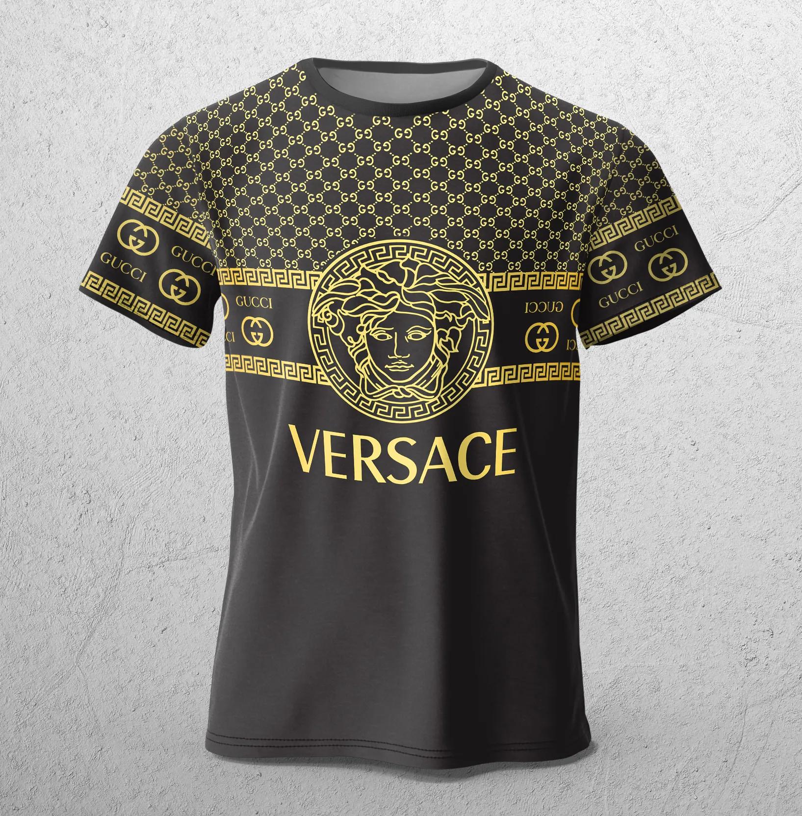 Versace gucci black luxury brand premium unisex t-shirt outfit for men women