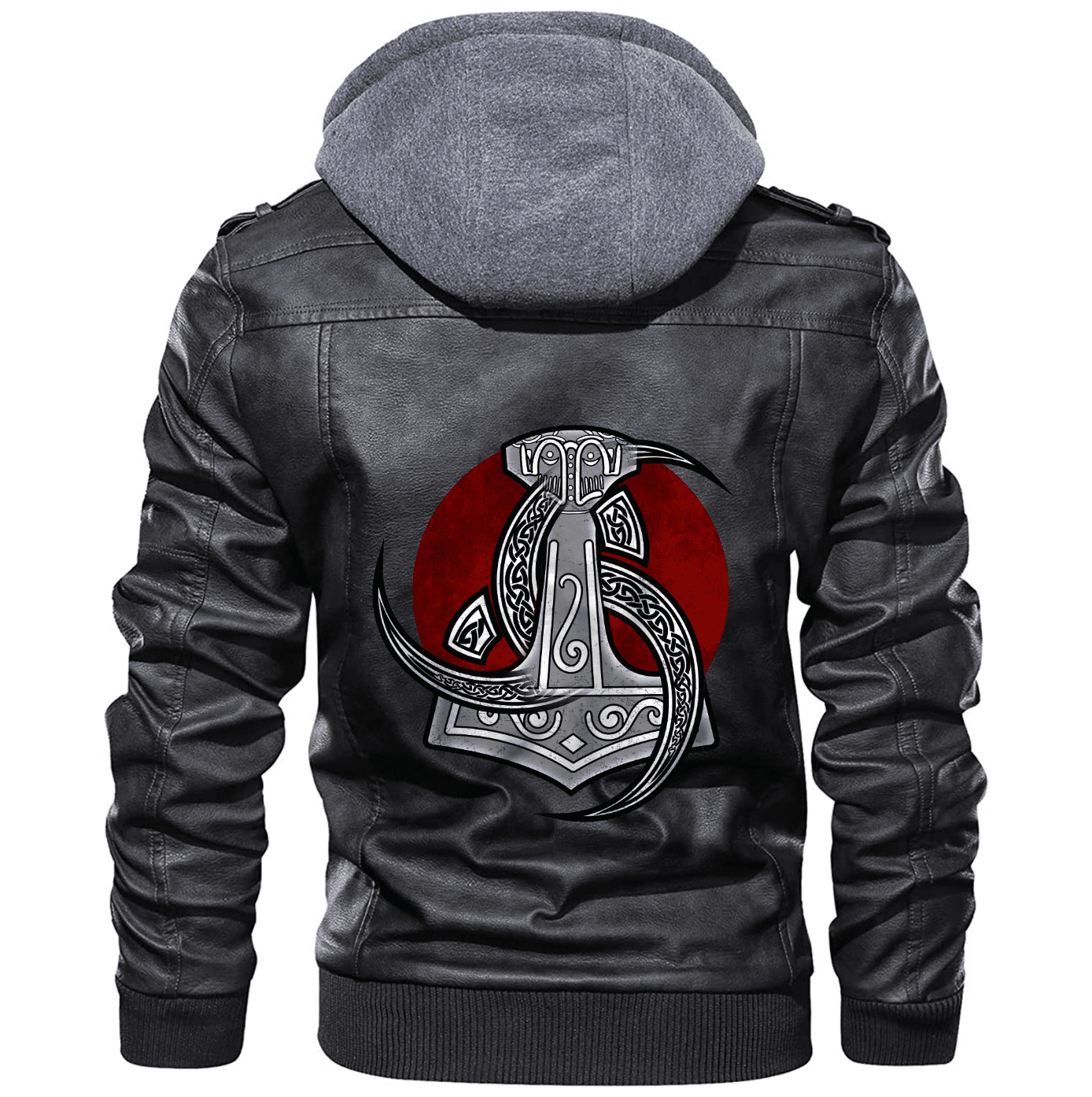 
Viking Mjolnir and Odin Horn Zip Leather Jacket A31 hot Baseball Jacket 2025 3DBJ6615