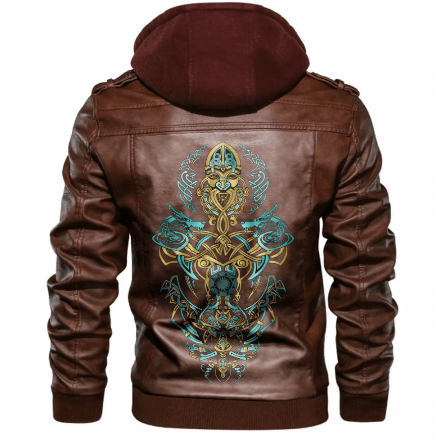 
Viking Celtic Tattoo Zip Leather Jacket A31 hot Baseball Jacket 2025 3DBJ4626