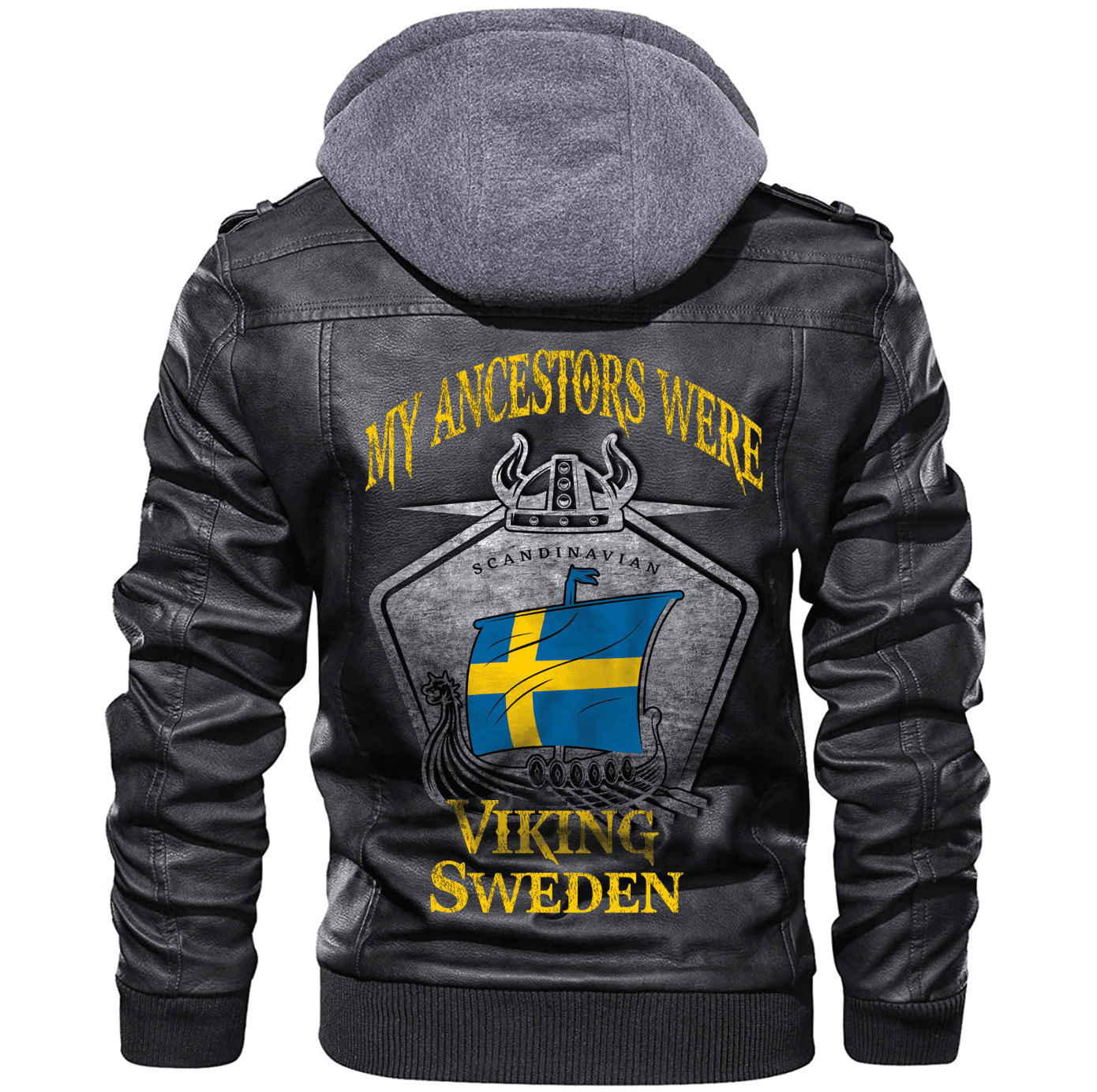 
Viking Sweden Drakkar Zip Leather Jacket A31 hot Baseball Jacket 2025 3DBJ285