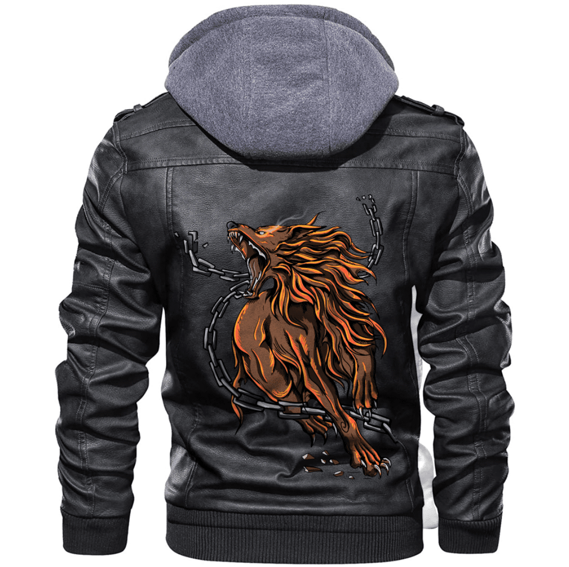 
Viking Wolf Chain Zip Leather Jacket A31 hot Baseball Jacket 2025 3DBJ2322
