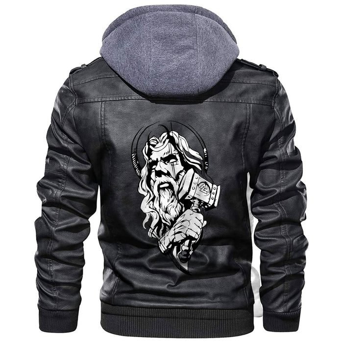 
Nordic God Odin And His Hammer Leather Jacket A35 hot Baseball Jacket 2025 3DBJ6321