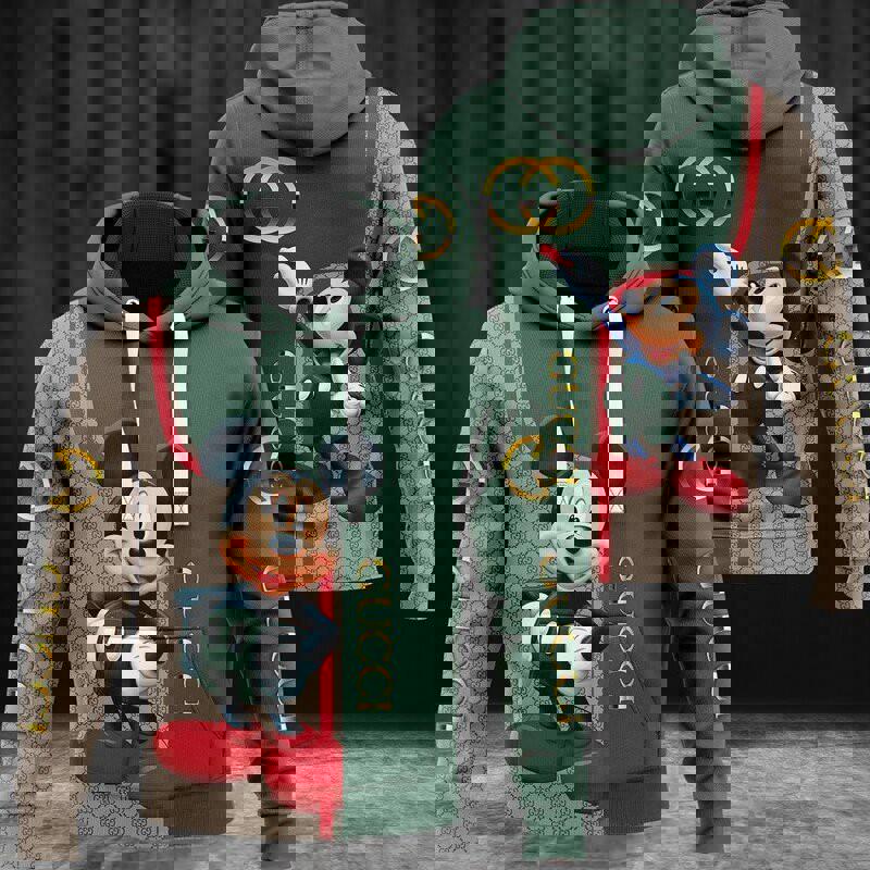 Gucci mickey mouse unisex hoodie for men women luxury pullover disney gifts nh118