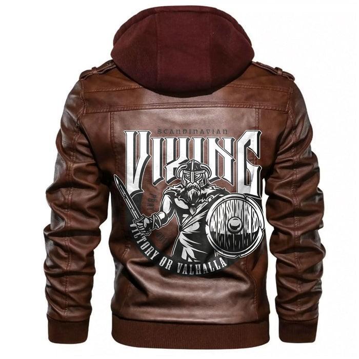 
Scandinavian Vintage Label With Strong Warrior Leather Jacket A35 hot Baseball Jacket 2025 3DBJ5987