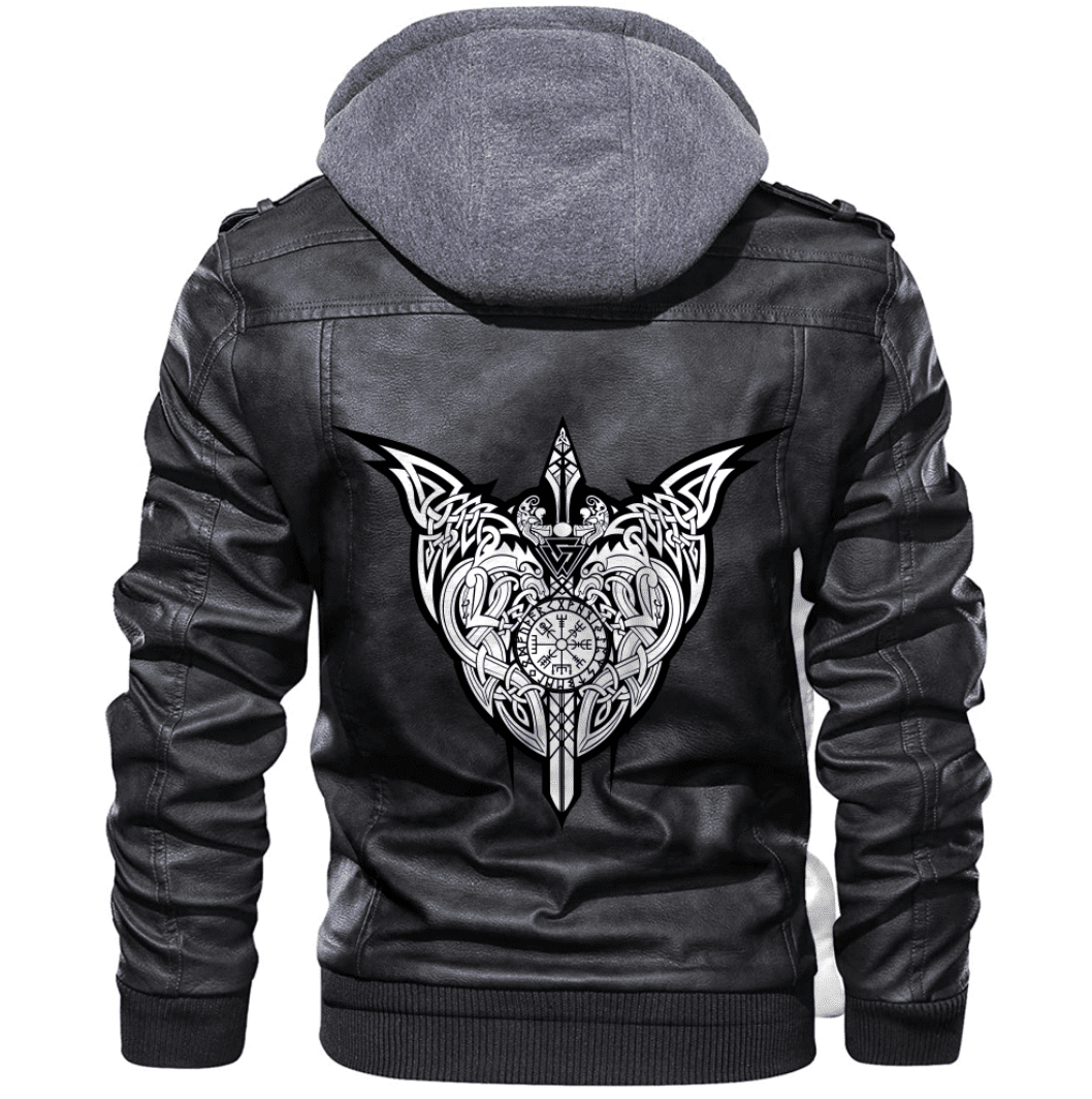 
VIking Spear Odin Zip Leather Jacket A31 hot Baseball Jacket 2025 3DBJ6203