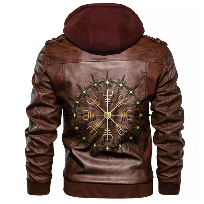 
Helm Of Awe Icelandic Magical Stave Leather Jacket A35 hot Baseball Jacket 2025 3DBJ5369