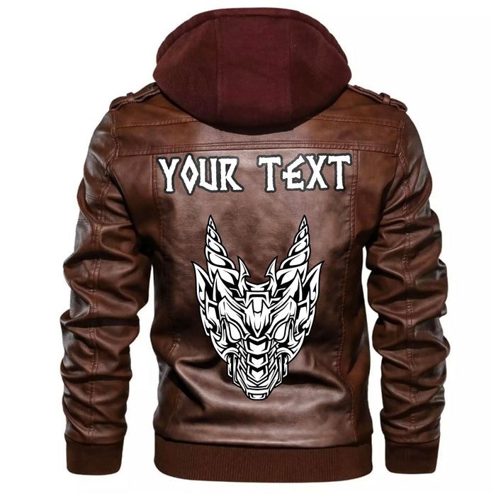 
Custom Abstract Horned Dragon Leather Jacket A35 hot Baseball Jacket 2025 3DBJ8109