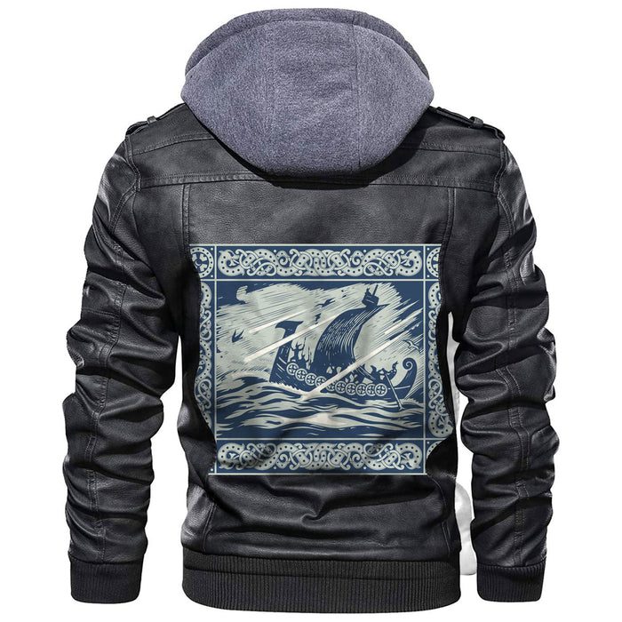 
Drakkar Sailing In A Stormy Sea Leather Jacket A35 hot Baseball Jacket 2025 3DBJ6759