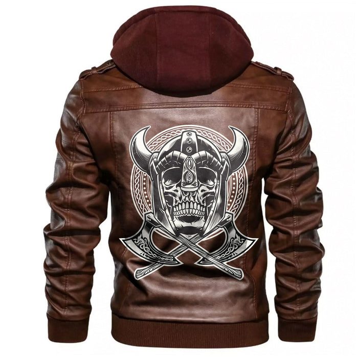 
Skull Of Warrior With Crossed Axes Leather Jacket A35 hot Baseball Jacket 2025 3DBJ938