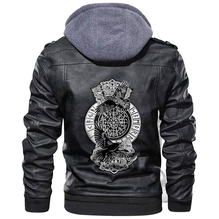 
Huginn and Muninn Leather Jacket A35 hot Baseball Jacket 2025 3DBJ7803