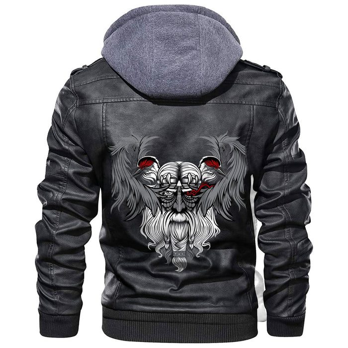
God Odin With Two Ravens Leather Jacket A35 hot Baseball Jacket 2025 3DBJ8607