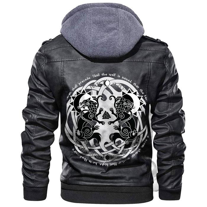 
Hati and Skoll Runes Leather Jacket A35 hot Baseball Jacket 2025 3DBJ900