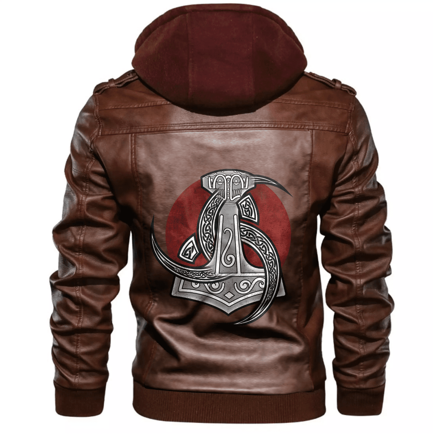 
Viking Mjolnir and Odin Horn Zip Leather Jacket A31 hot Baseball Jacket 2025 3DBJ6615