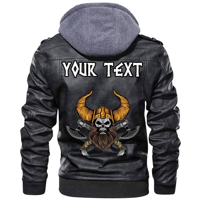 
Custom Beard Skull Cross Axes Leather Jacket A35 hot Baseball Jacket 2025 3DBJ7756