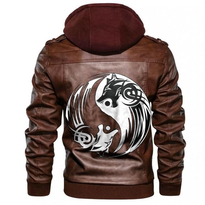 
Hati and Skoll Symbol Leather Jacket A35 hot Baseball Jacket 2025 3DBJ7319
