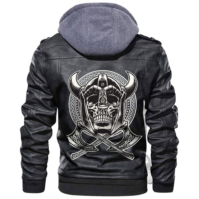 
Skull Of Warrior With Crossed Axes Leather Jacket A35 hot Baseball Jacket 2025 3DBJ938