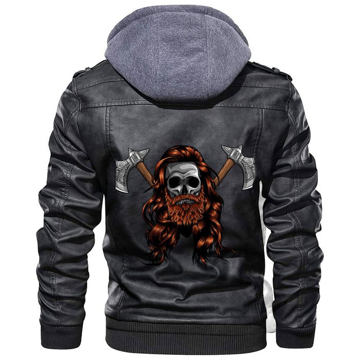 
Skull Wearing A Viking Leather Jacket A35 hot Baseball Jacket 2025 3DBJ7012