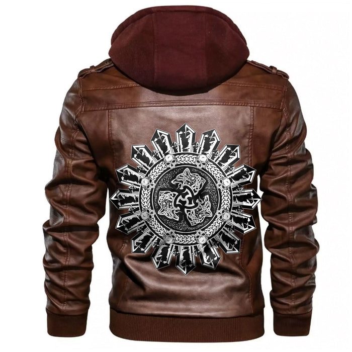 
Norse-Wolf-Tribal Leather Jacket A35 hot Baseball Jacket 2025 3DBJ7979