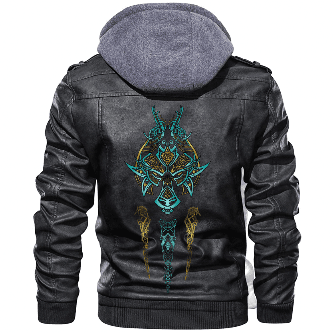 
Viking Wolf Tattoo Zip Leather Jacket A31 hot Baseball Jacket 2025 3DBJ8552