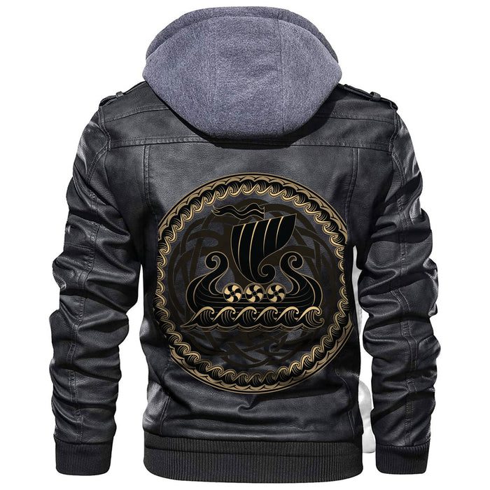 
Drakkar Ship Sailing On The Stormy Sea Leather Jacket A35 hot Baseball Jacket 2025 3DBJ801