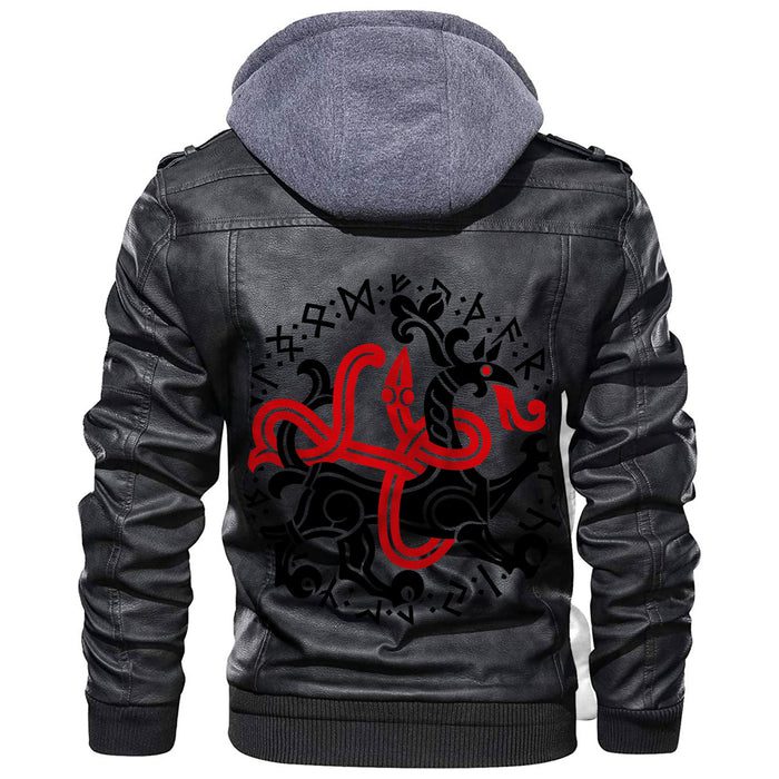 
Dragon In A Circle Of Ancient Scandinavian Runes Leather Jacket A35 hot Baseball Jacket 2025 3DBJ41