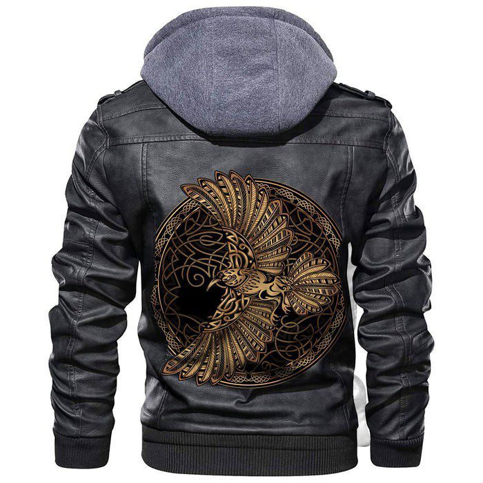 
Golden Odin’s Celtic Raven Leather Jacket A35 hot Baseball Jacket 2025 3DBJ9905