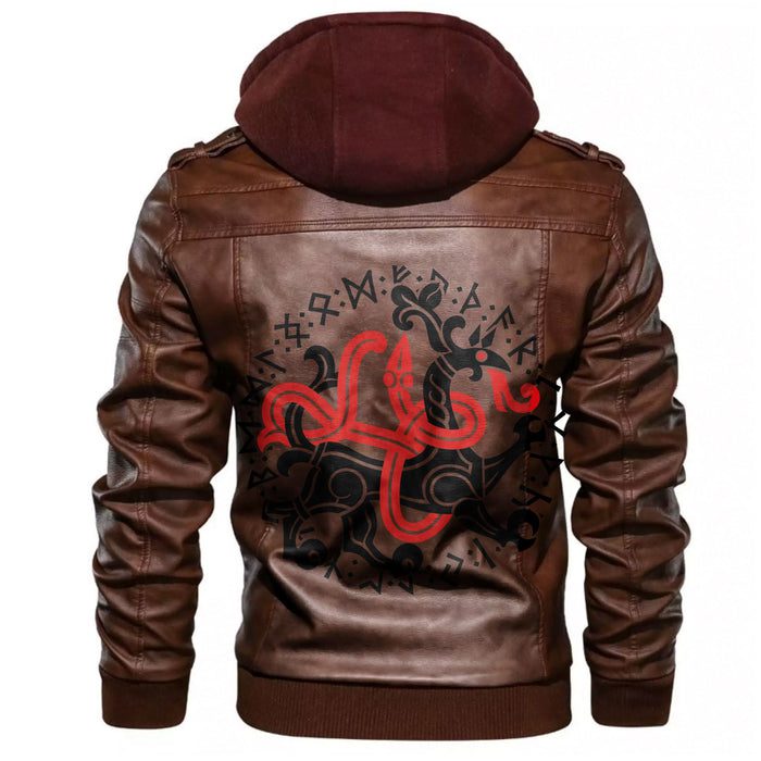 
Dragon In A Circle Of Ancient Scandinavian Runes Leather Jacket A35 hot Baseball Jacket 2025 3DBJ41