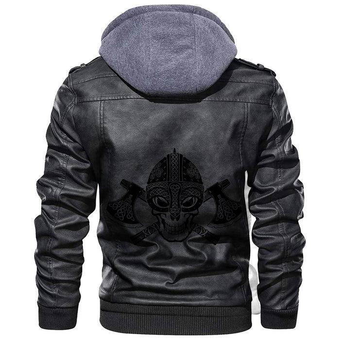 
Skull Wearing Helmet Over Crossed Battle Axes Leather Jacket A35 hot Baseball Jacket 2025 3DBJ558