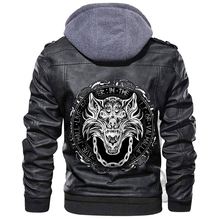 
Fenrir Wolf and Old Runes Leather Jacket A35 hot Baseball Jacket 2025 3DBJ633
