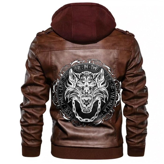 
Fenrir Wolf and Old Runes Leather Jacket A35 hot Baseball Jacket 2025 3DBJ633
