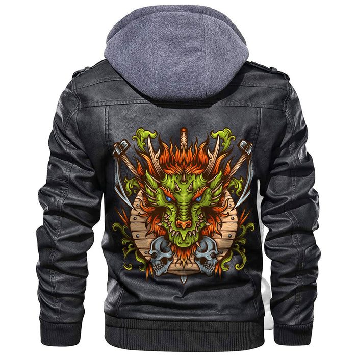 
Dragon Shield Axe Sword Skull Leather Jacket A35 hot Baseball Jacket 2025 3DBJ4793