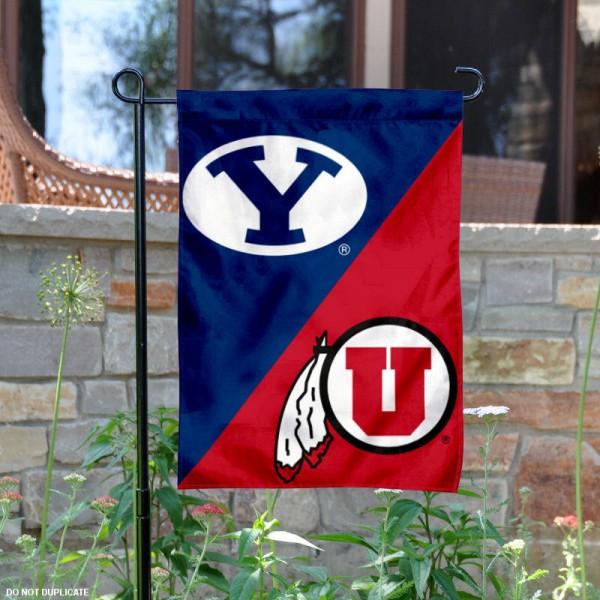 
Brigham Young vs. Utah House Divided Garden Flag - hot garden flag 2025 GDFL39
